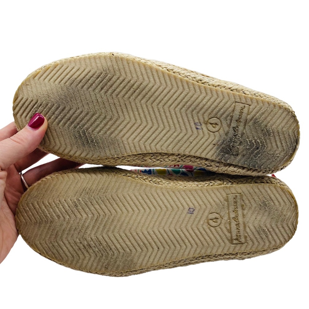 Hanna Andersson Girls Tanja Espadrille Slip On Shoes Size 4 Red Colorful Tulips - Picture 10 of 12